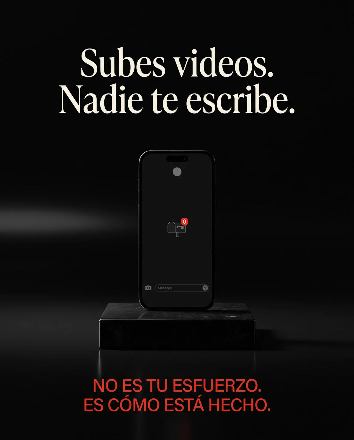 Subes videos. Nadie te escribe. No es tu esfuerzo: es cómo está hecho.