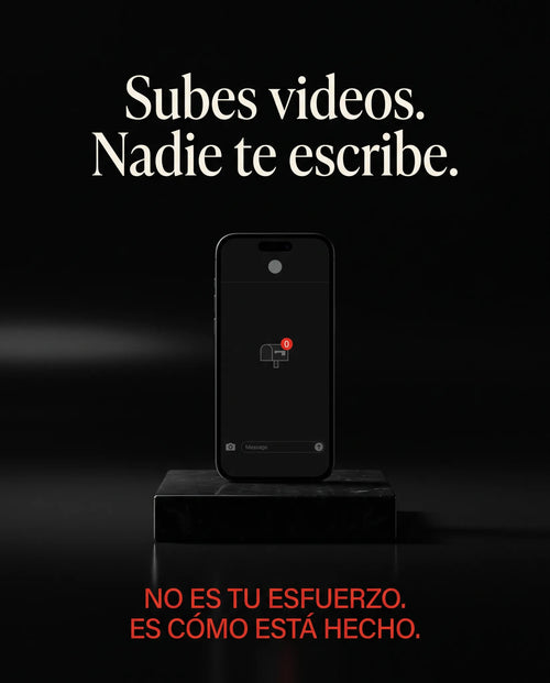 Subes videos. Nadie te escribe. No es tu esfuerzo: es cómo está hecho.